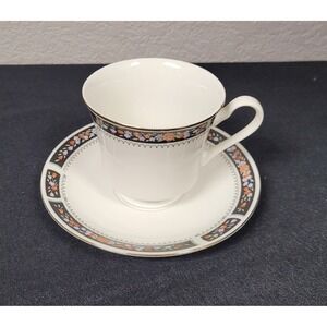 Silverie Fine China (SIV11 Pattern) Cup and Saucer Set Vtg 1980s